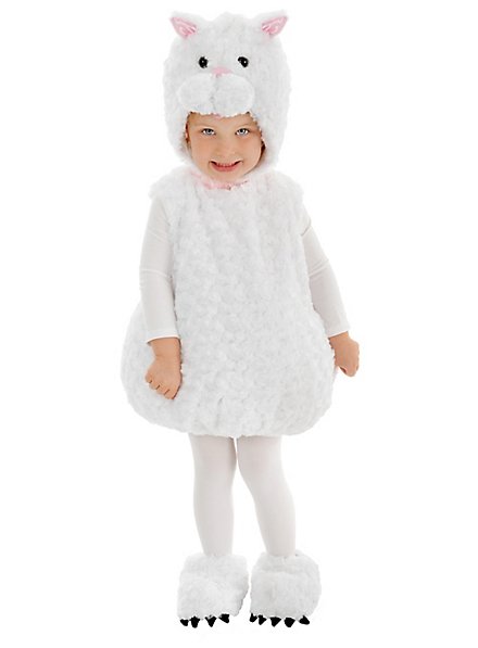Déguisement blanc en peluche de chaton pour bébé