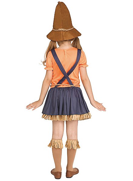 Costume épouvantail Enfant - Déguisement Halloween Fille Avec Salopette, Chapeau Et Sac à Bonbons, Tailles 1-6 Ans