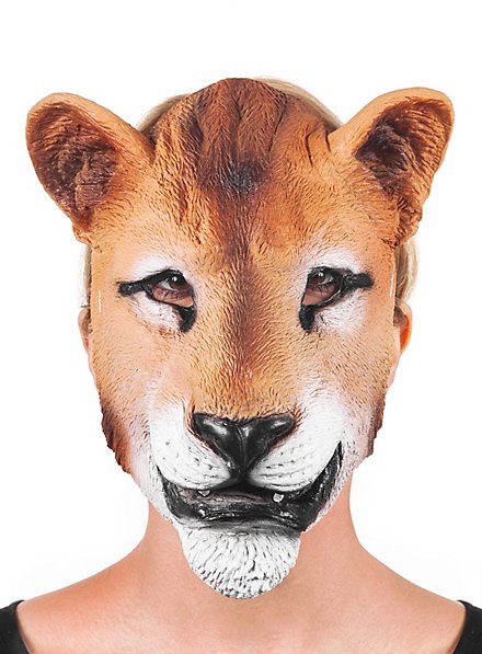 Demi-masque de lionne en latex