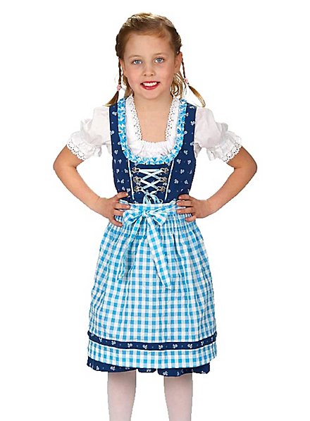 Dirndl dress for children blue and white