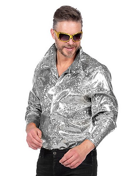 Disco Glamour Hemd silber