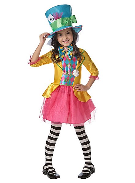 Amscan – Disfraz De Miss Sombrerero Loco Para Niños, Incluye Vestido, Sombrero Con Diadema, Guantes Y Reloj Falso, Ideal Para Book Day Y Halloween