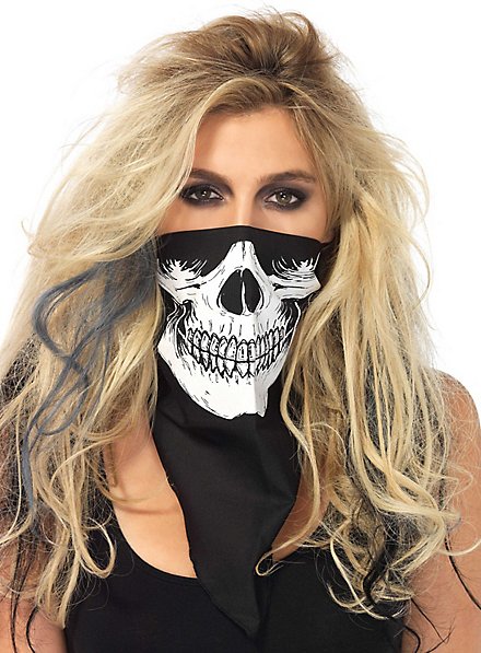 Dødningehoved Halstørklæde Sort-hvid