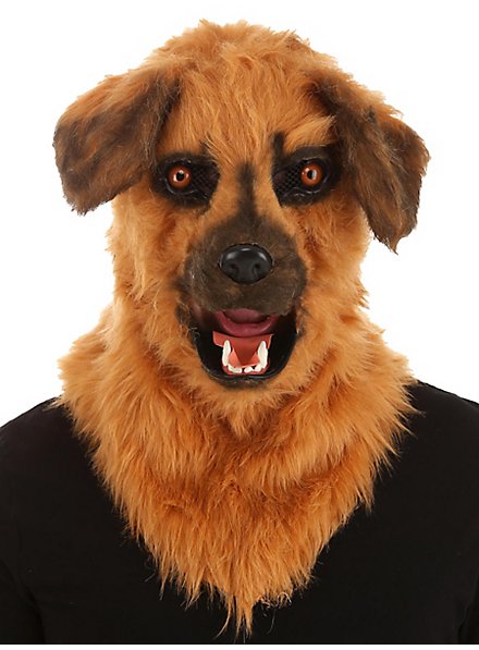 Dog mask with movable mouth