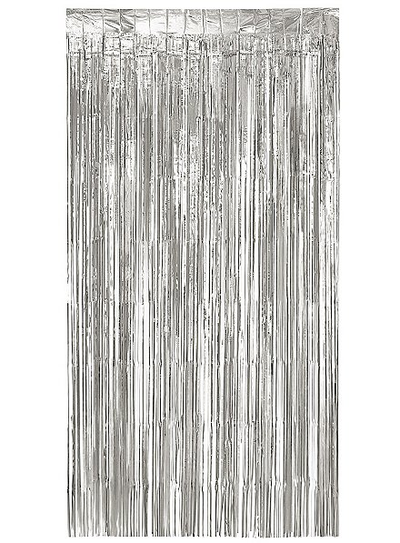 Door curtain silver metallic