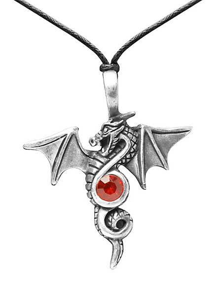 Dragon Necklace with Red Stone