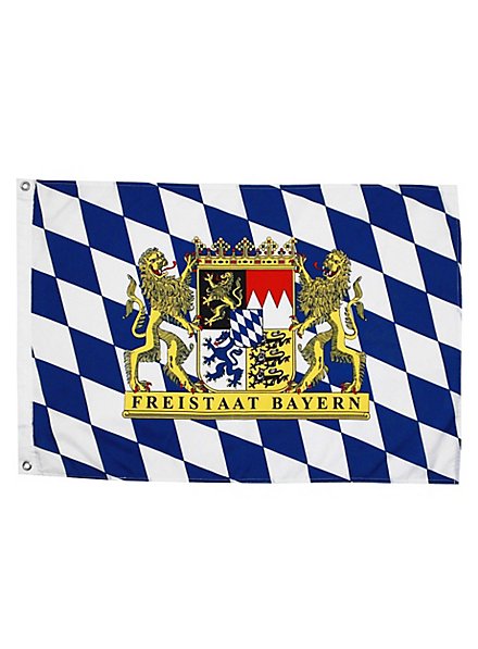 Drapeau État libre de Bavière avec armoiries lion grand
