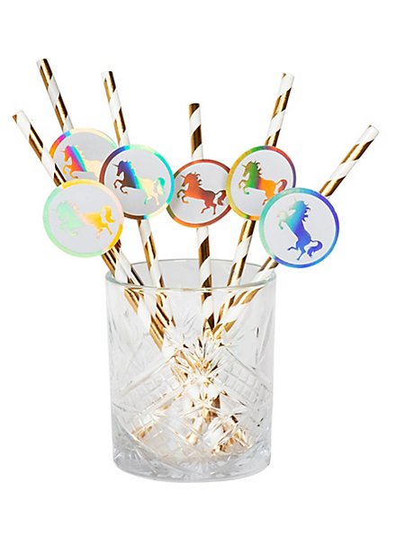Eenhoorn papieren rietjes 6 stuks