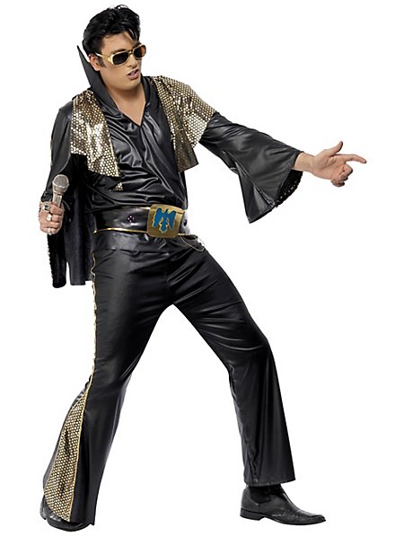 Elvis costume black-gold