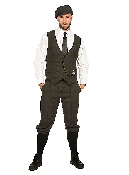 Ensemble de Déguisement vert foncé de dandy des années 20 pour homme