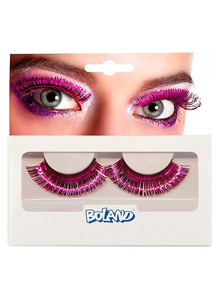 Eyelashes pink metallic