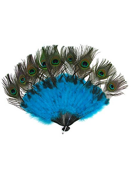 Fan peacock feathers