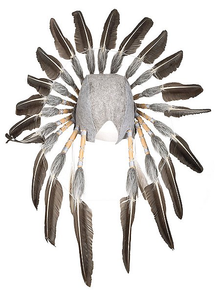 Indianer-Kopfschmuck Mit Federn – Wilder Westen Kostüm-Accessoire, Geflochtenes Stirnband Mit Holzperlen – Für Karneval & Mottoparty