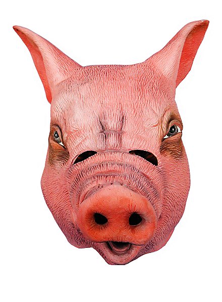 Gummimaske Schwein Überziehmaske Maske Schweinemaske Ferkelmaske Karneval