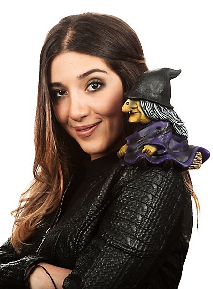 Figura di strega spaventatrice da spalla