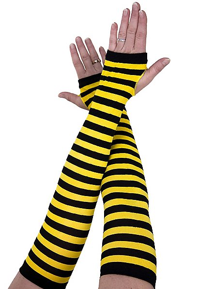 Fingerless bee gloves