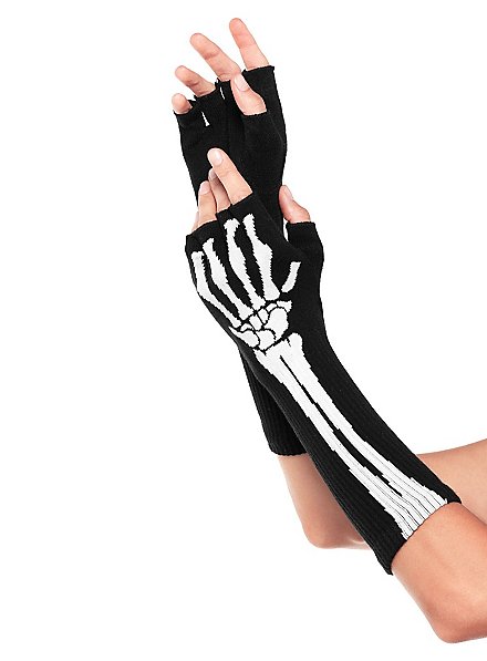 Fingerlose Skeletthandschuhe 