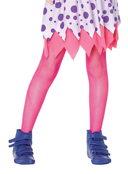 Fishnet Mädchen-Strumpfhosen neon-pink für Kinder