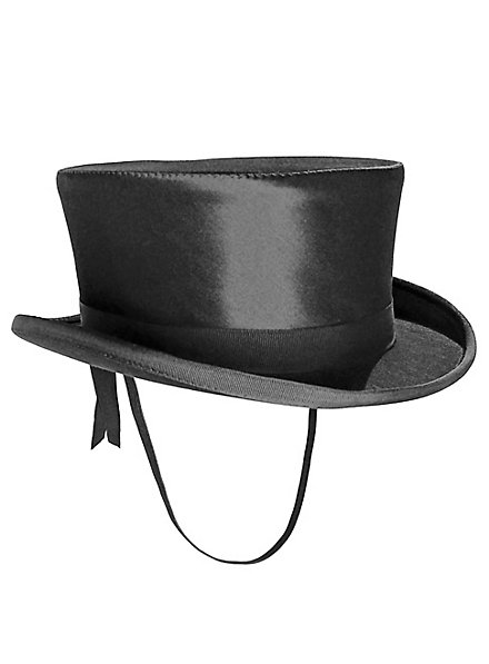 Flat riding top hat for ladies black