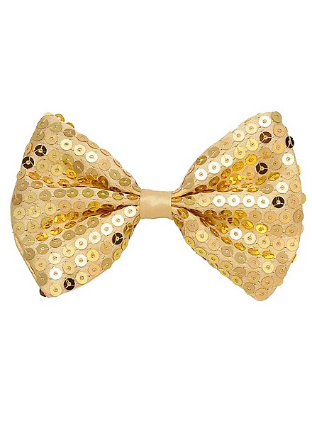 Fliege Pailletten gold