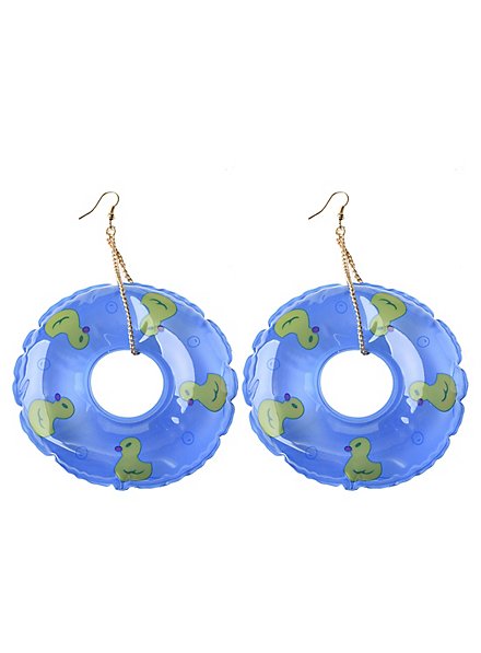 Floating hoop earrings blue