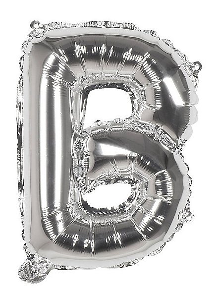 Foil balloon letter B silver 36 cm