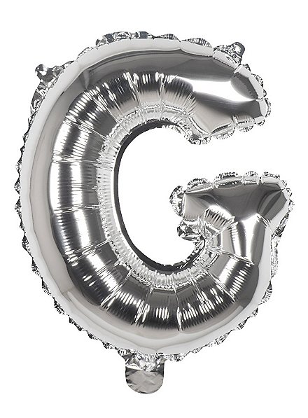 Foil balloon letter G silver 36 cm