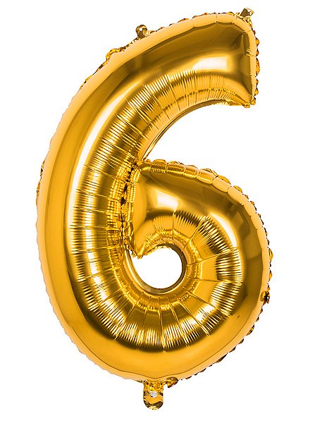 Folieballon cijfer 6 goud 86 cm