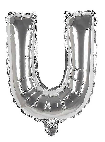 Folieballon letter U zilver 36 cm