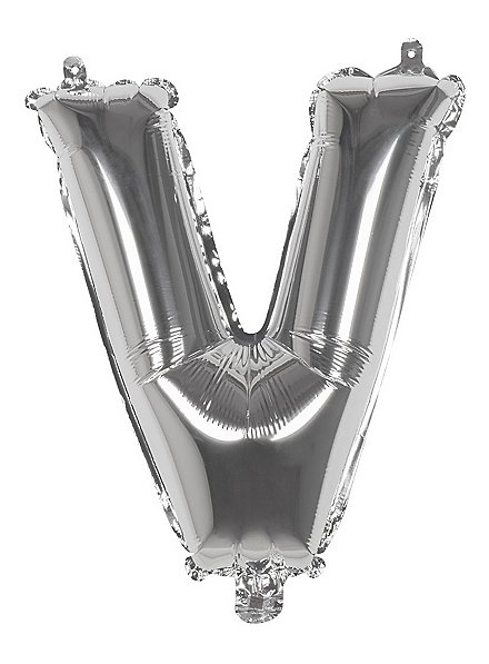 Folieballon letter V zilver 36 cm