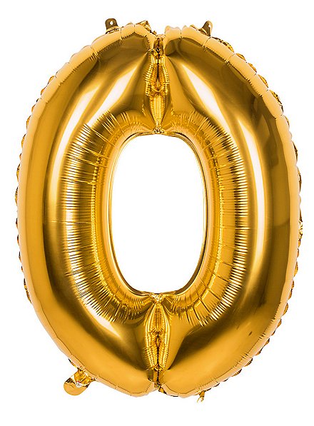 Folienballon Zahl 0 gold 86 cm