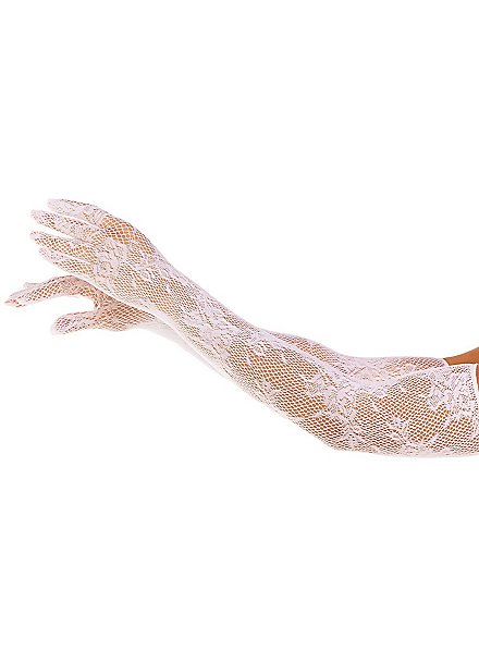 Gants Longs (70cm) En Tulle Transparent Blanc - Style Burlesque, Pin-up, Mariage - Neuf Avec étiquettes