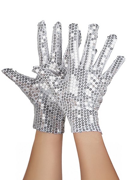 Gants paillettes argent