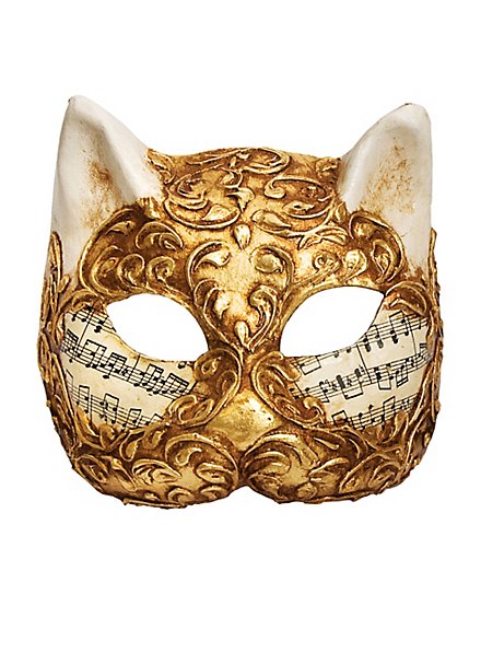 Gatto stucco oro musica  Venezianische Maske