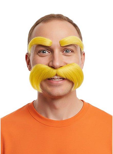 Gelber Schnurrbart mit Augenbrauen