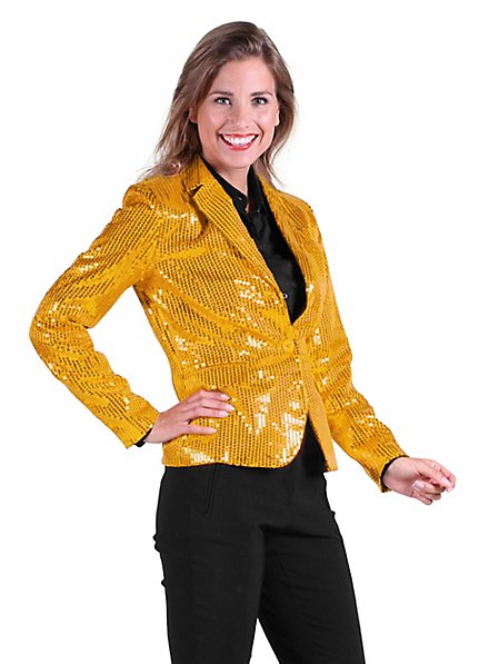Allegra K Giacca Con Paillettes Donna - Crop, Colletto Con Risvolto, Aperta Davanti, Per Feste E Serate