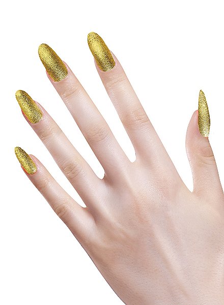 glitter fingernails gold