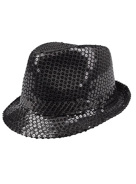 Glitter hoed zwart