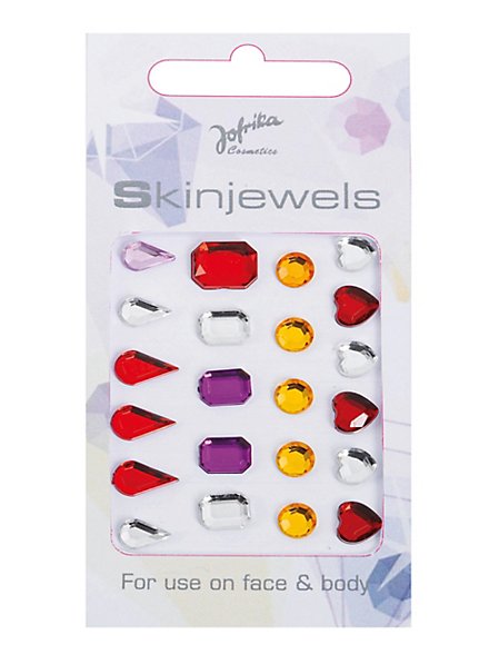 Glitter jewels for the skin to stick on colorful