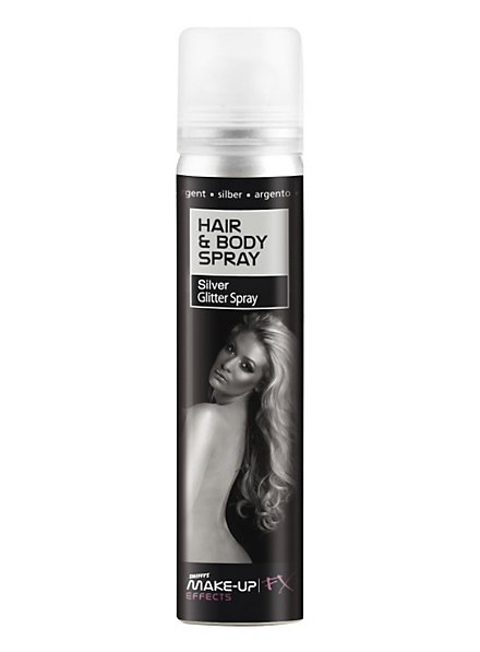 Glitzer Hair & Body Spray silber