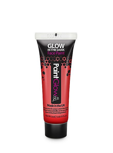 Glow in the Dark Body Paint Tube red