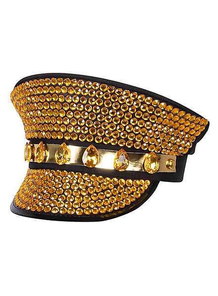 Gold bling officer cap