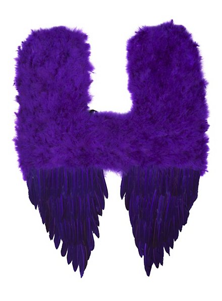Grandes ailes de démon en plumes violettes