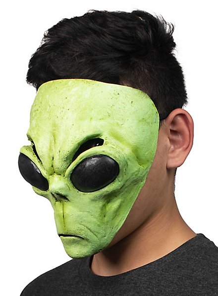 Green alien half mask - maskworld.com