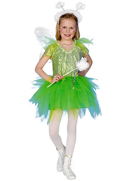 Green glitter fairy children's costume