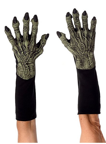 Grüne Hexenhände Handschuhe