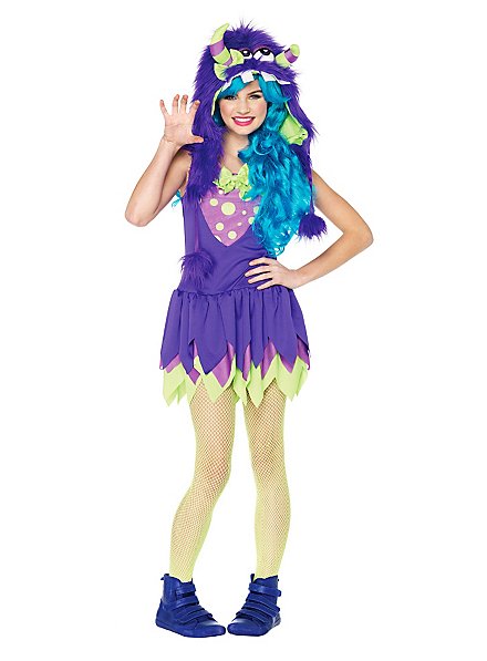 Grummel-Monster lila Kostüm für Jugendliche