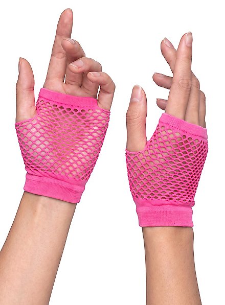 Guanti a rete anni '80 rosa