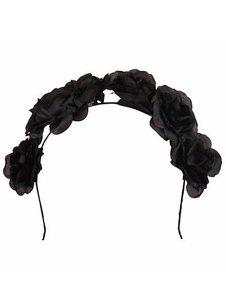 Hairband with roses black