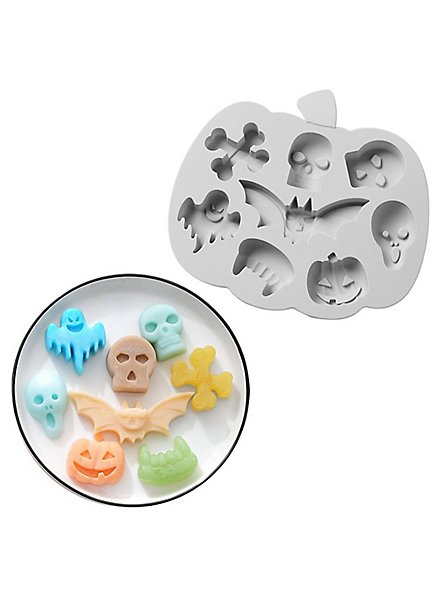 Halloween figures silicone mould for ice cubes and baking 8-grid